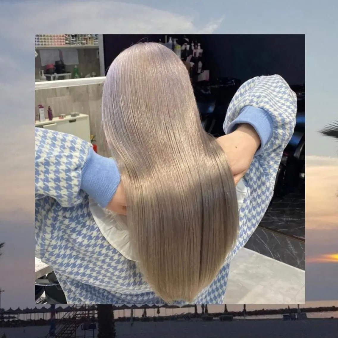 ロング カラー パーマ ヘアアレンジ メンズ キッズ ネイル マツエク・マツパ アイブロウ 🎀ハイトーンNo .1🩵NaGiSaのヘアスタイル