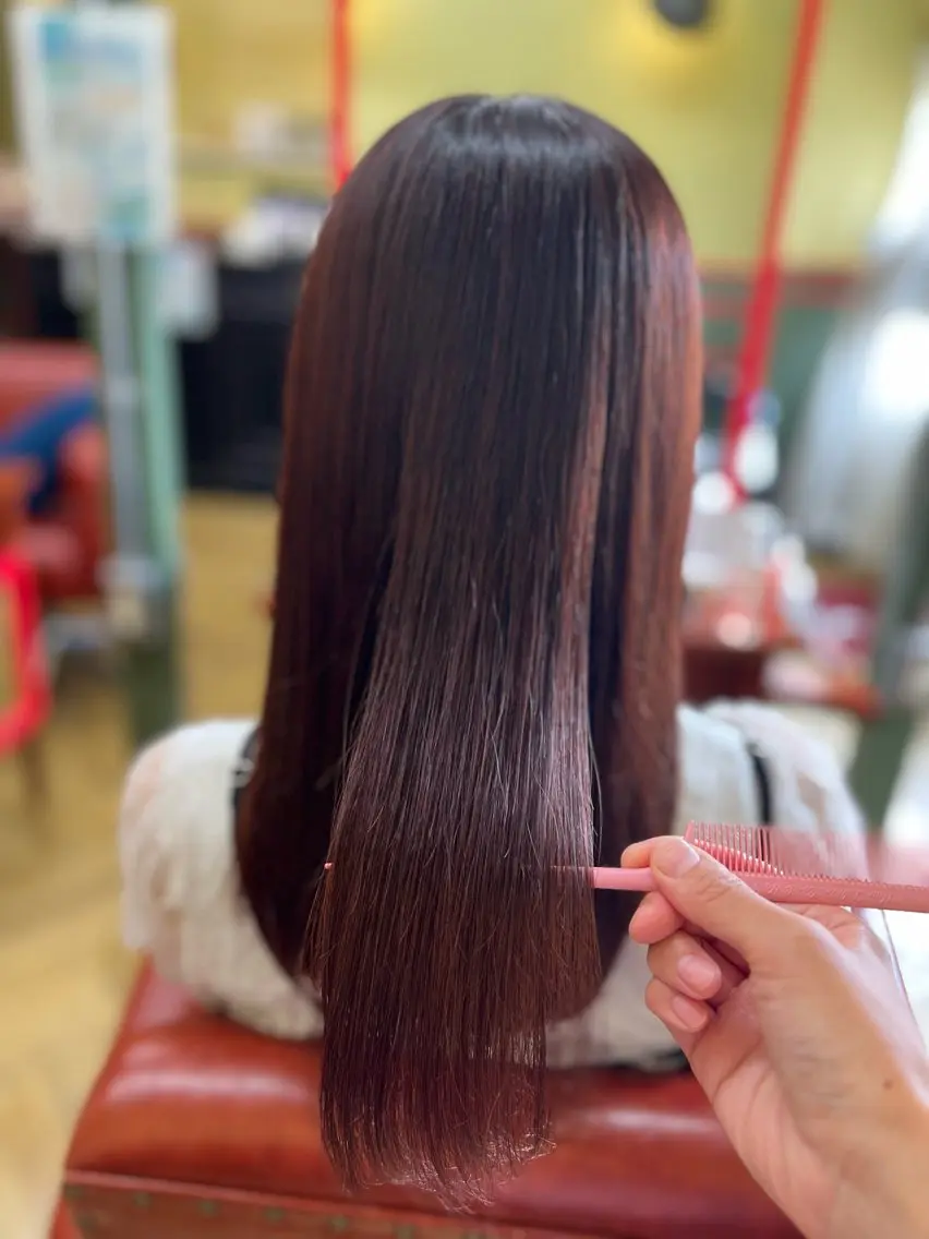 ロング 縮毛矯正 カット 縮毛矯正 ハイライト/艶カラー /レイヤー🌼阿部のヘアスタイル