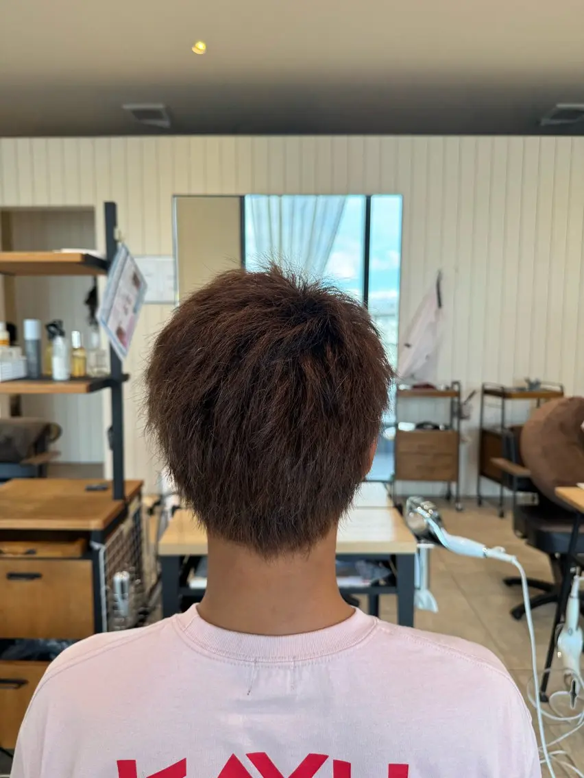 ショート メンズ ストレート⭐️ 髪質改善カラー⭐️のヘアスタイル