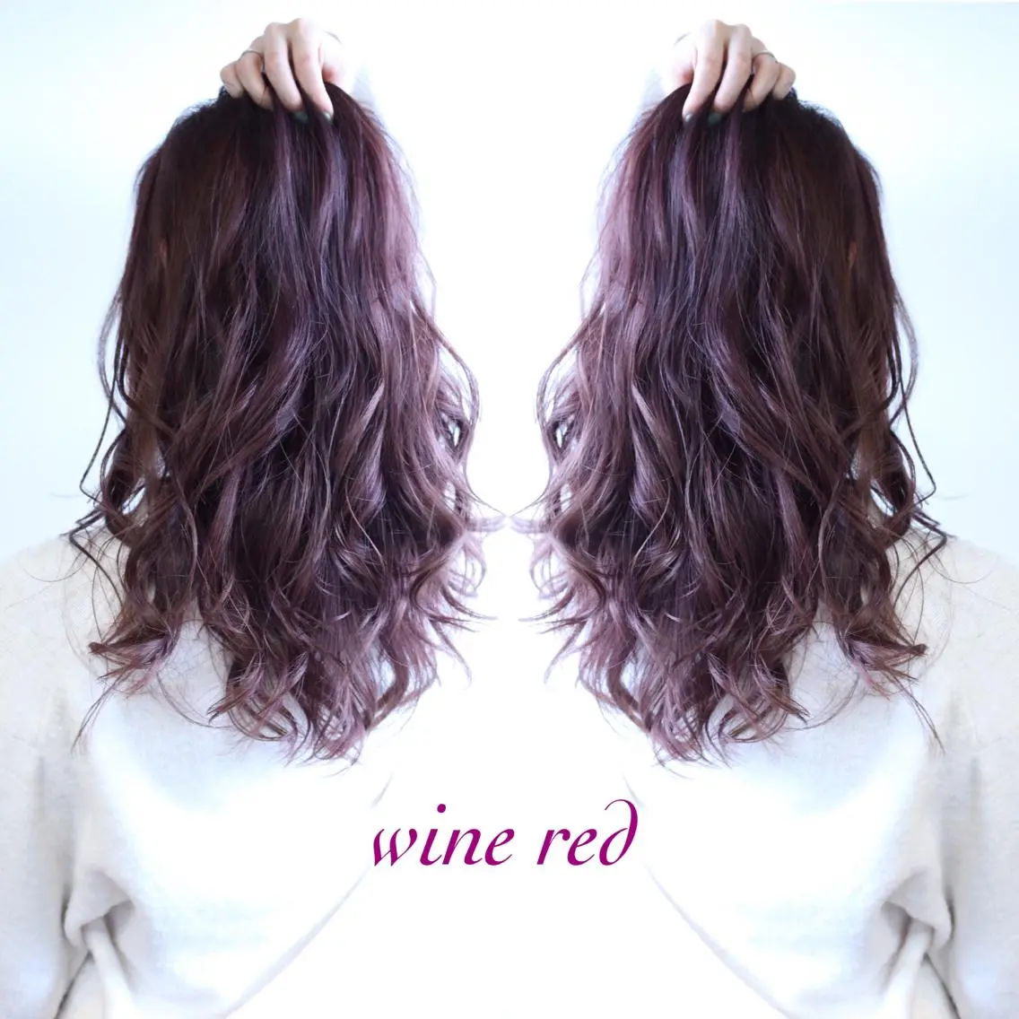 ロング カラー レッドカラー 松本 俊樹のヘアスタイル