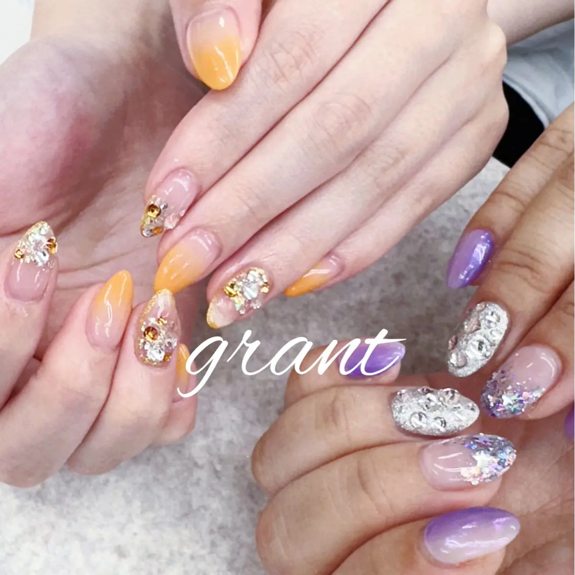 ネイル キラキラネイル ミラーネイル シンプルネイル ハンドネイル nailsalon grantのネイルデザイン