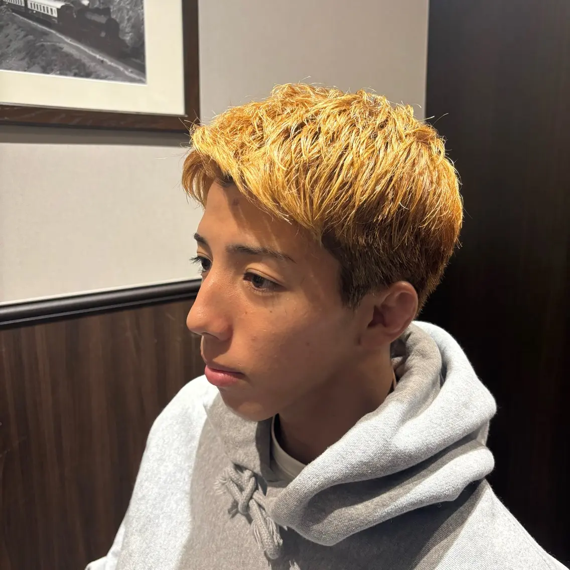 💈メンズカット+ワンブリーチ👱(約100分) 金髪•メッシュにされたい方募集!の写真