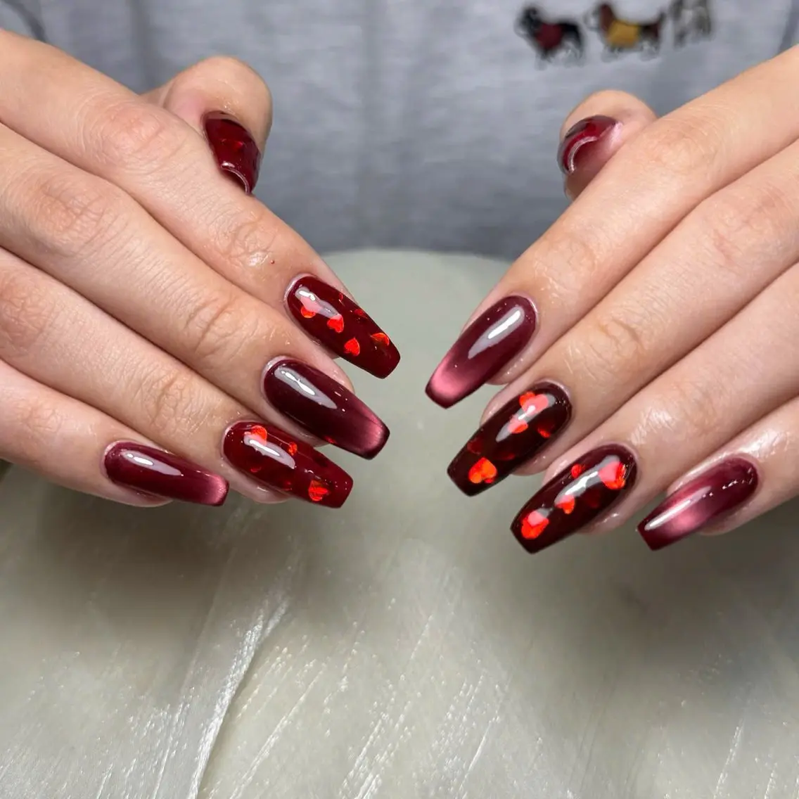ネイル オーロラネイル 長さ出し フラッシュネイル フレンチネイル ジェルネイル Michi Nail Staffのネイルデザイン