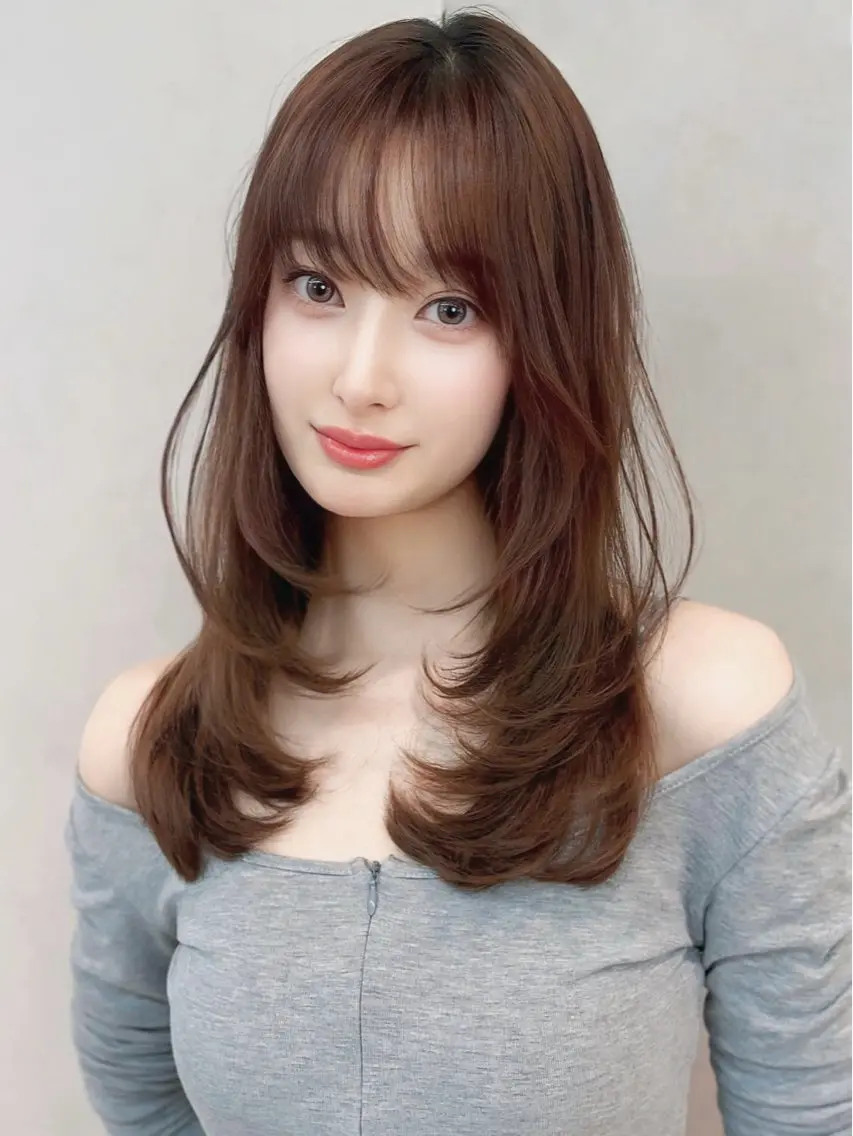 ミディアム カット ヘアカラー トリートメント 久米 春輝のヘアスタイル
