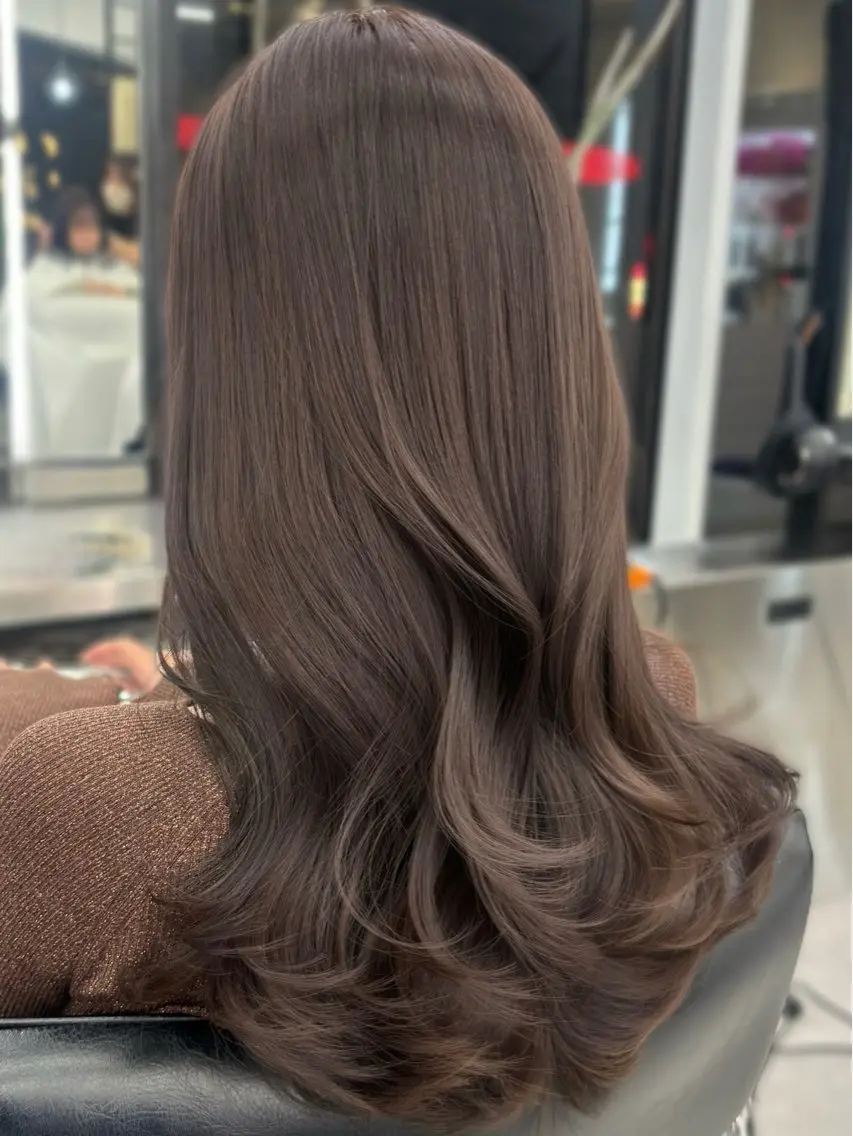 ロング カラー カット ヘアカラー トリートメント 心斎橋/ブリーチなし 髪質改善/レイヤーのヘアスタイル