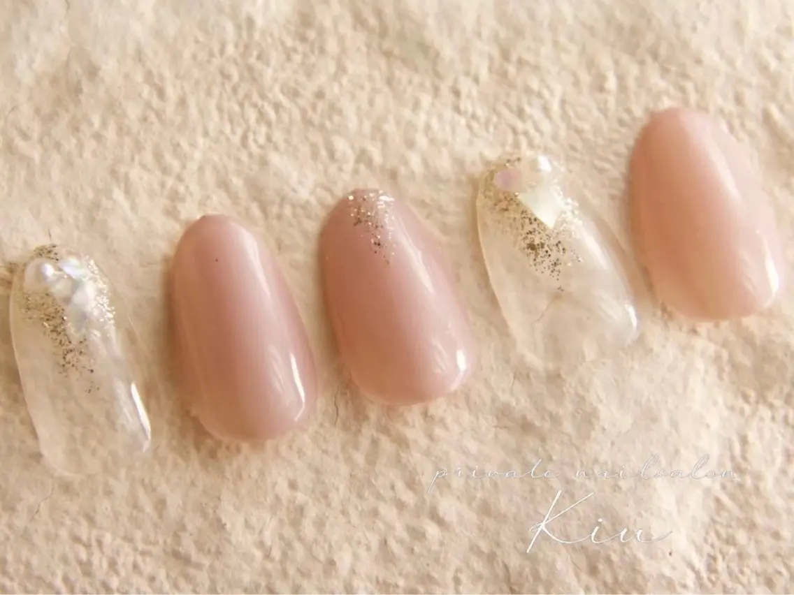 ネイル ジェルネイル ミラーネイル ニュアンスネイル オフィスネイル ショートネイル kiu nailsalonのネイルデザイン