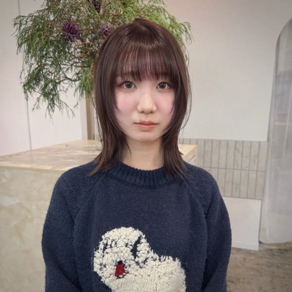 ミディアム カラー ミディアムレイヤー ブラウンカラー ピンクカラー ピンクブラウン ボブ スギヤマ ショウゴのヘアスタイル