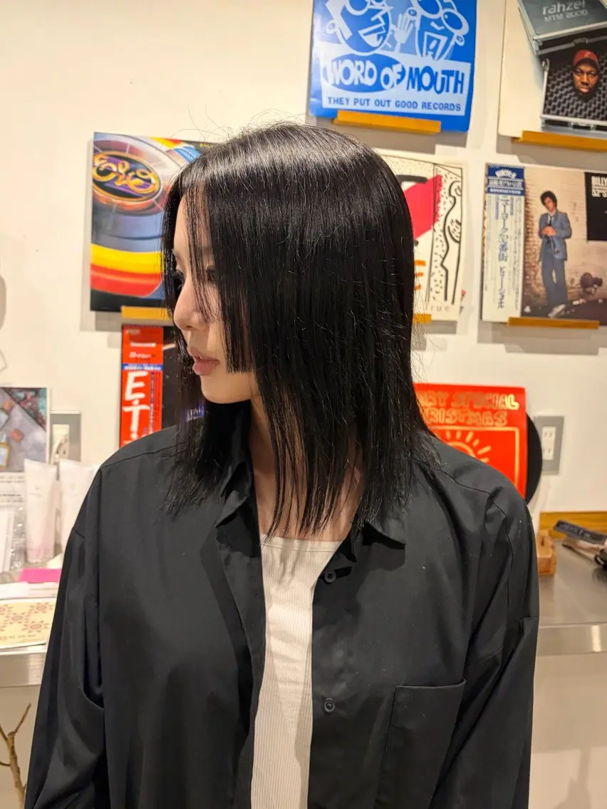 ミディアム カラー 顔周りカット カット ヘアカラー トリートメント tender🐬 まゆかのヘアスタイル