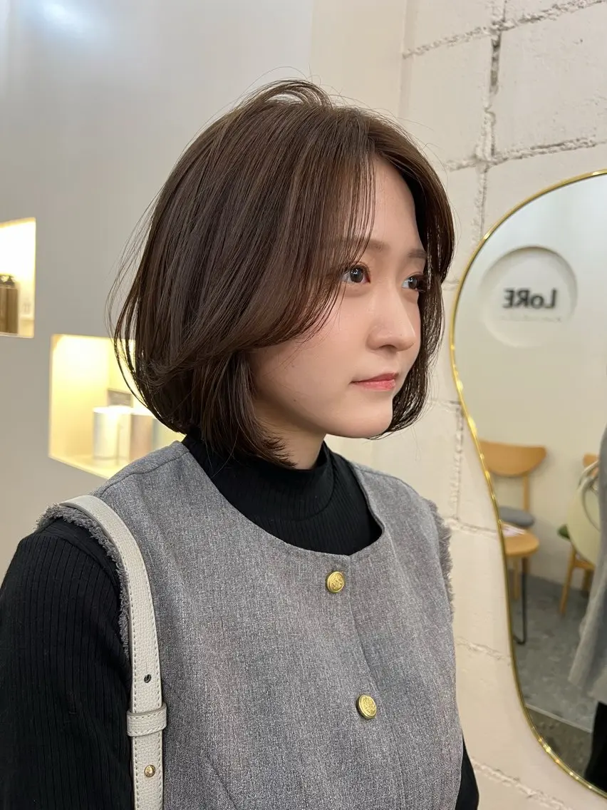ショート ボブ 外ハネヘア 透明感カラー/顔周り 臼井逸美のヘアスタイル