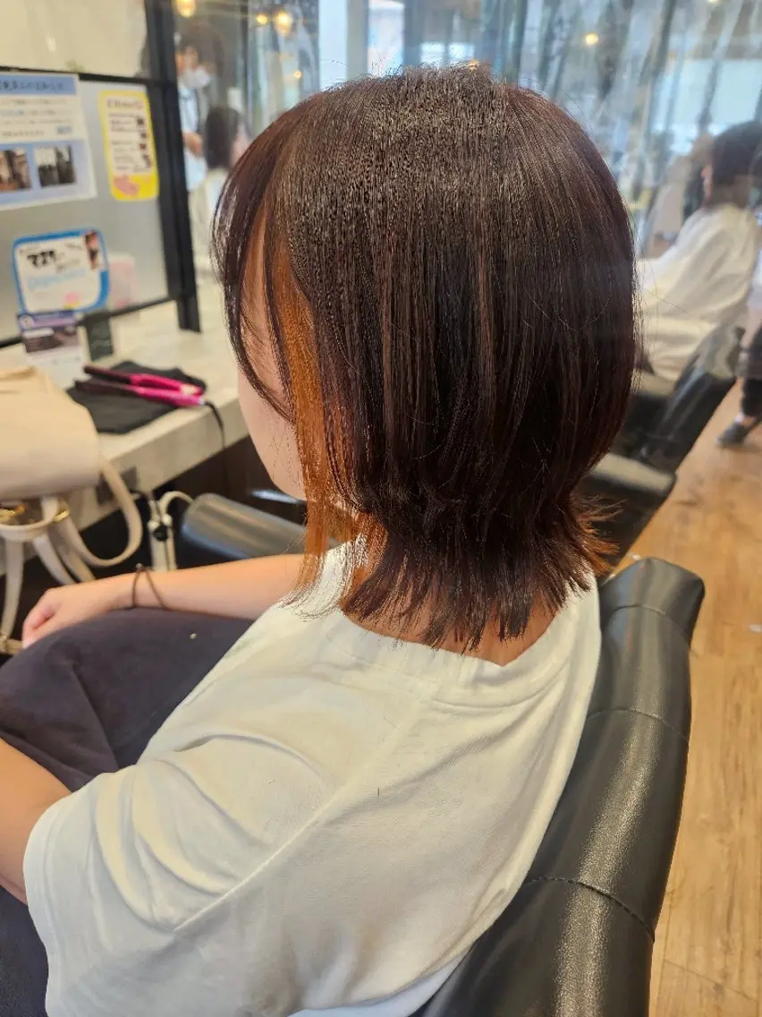 ミディアム カラー カット ヘアカラー トリートメント 関口 友菜のヘアスタイル