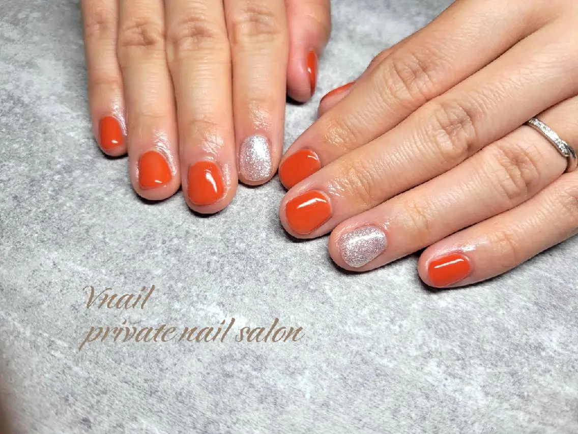 ネイル ラメ(グリッター) ラメグラデーション ワンカラーネイル ハンドネイル V. nailのネイルデザイン