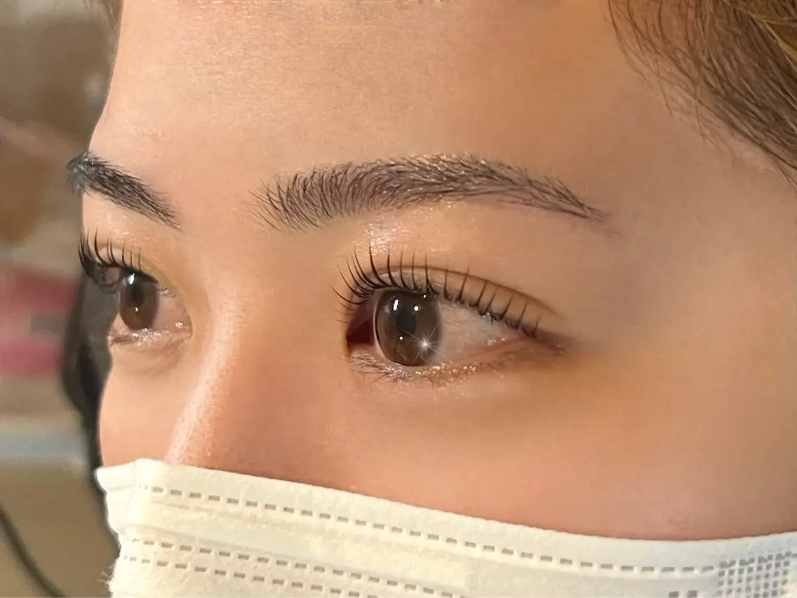 再来【人気No.1★時短セット】まつ毛パーマ+眉毛アイブロウWax脱毛※現金、交通系IC不可の写真