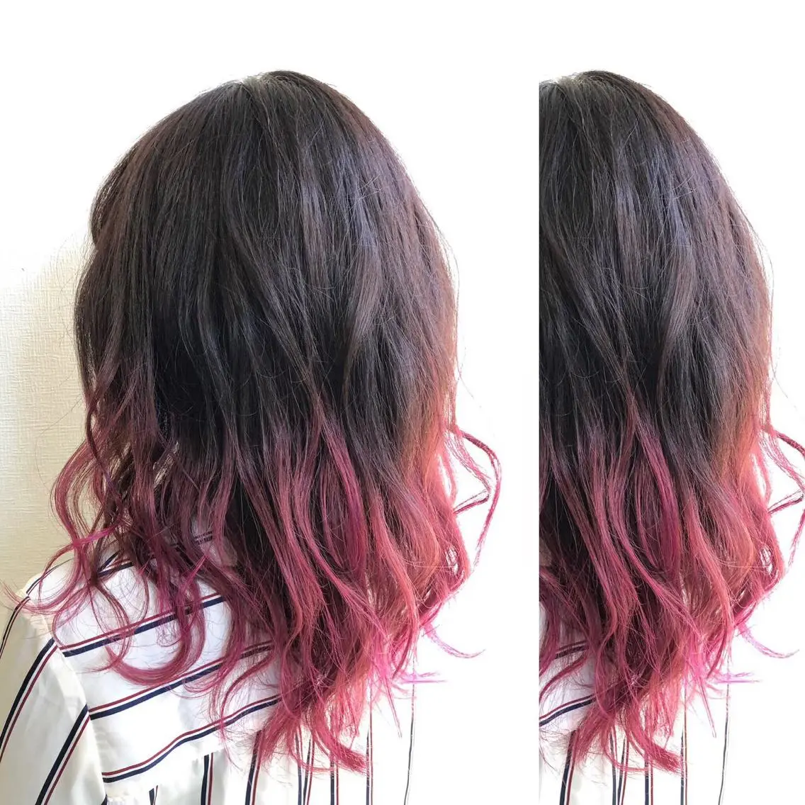 ミディアム カラー JuNブリーチに 縮毛矯正するプロのヘアスタイル