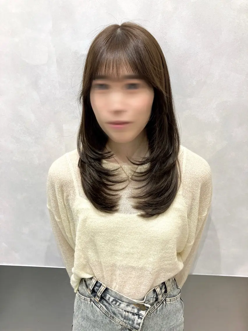 ロング カラー カット ヘアカラー トリートメント 💖ブリーチなし透明 感💖ASAHIのヘアスタイル