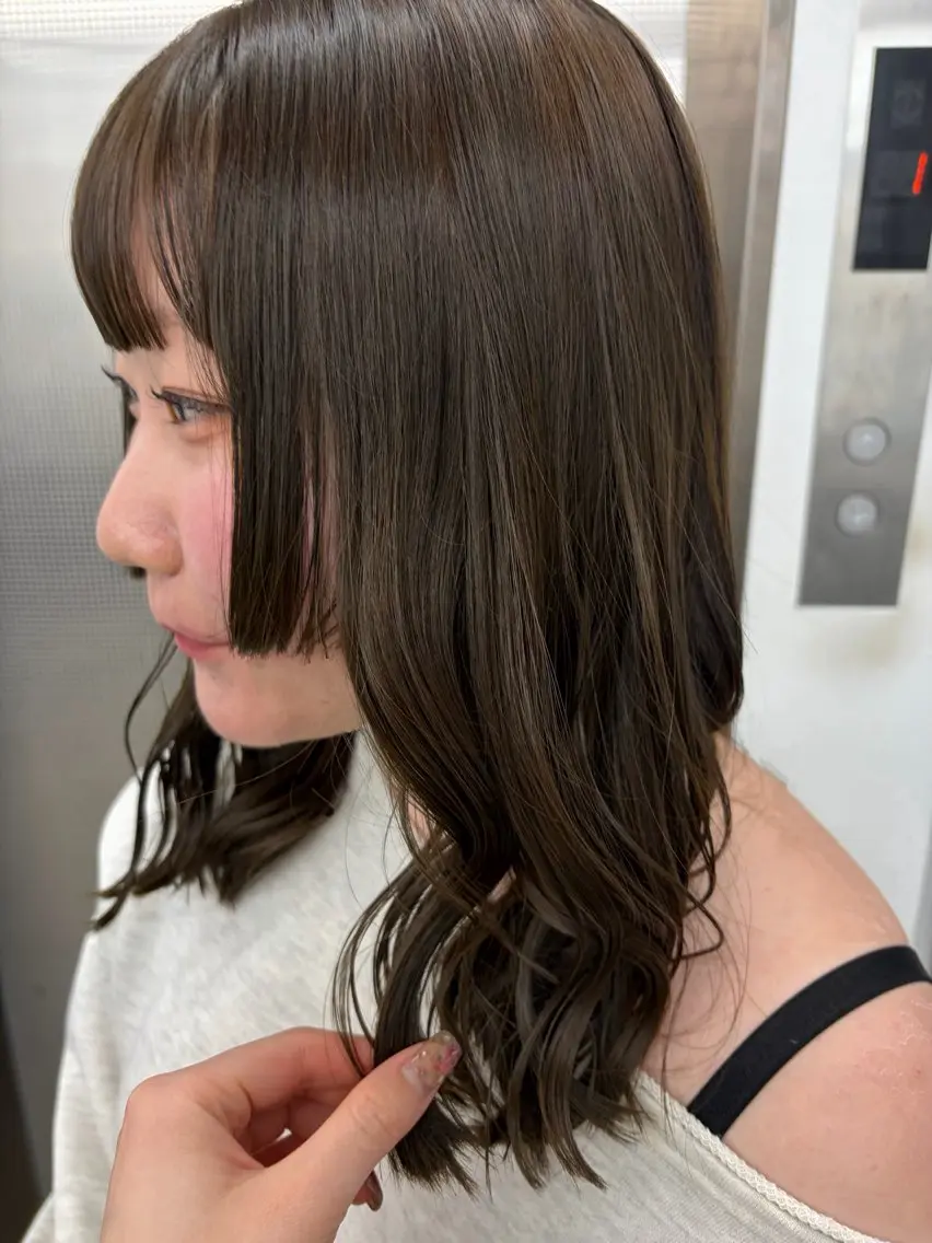 ミディアム カラー ヘアカラー Nico☺︎🎀YU ボブ/カットのヘアスタイル