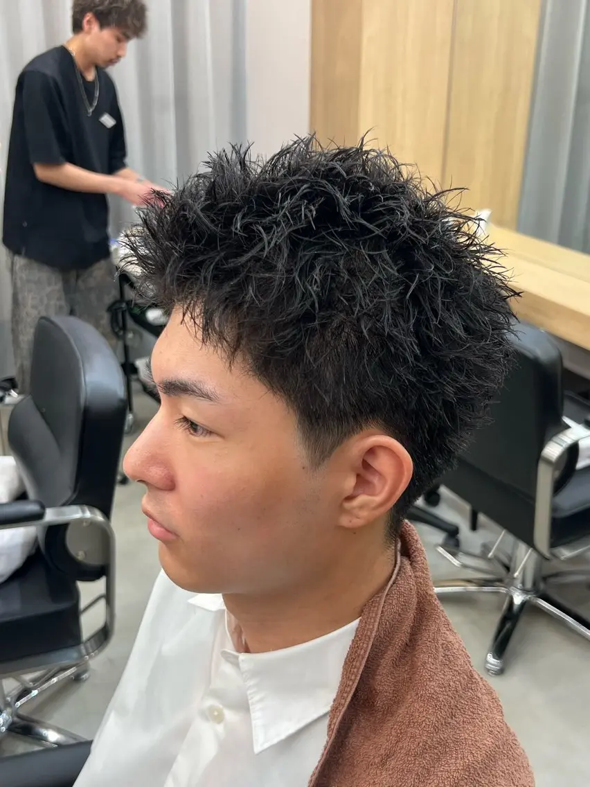 ショート パーマ メンズ メンズパーマ スパイキーショート ショートヘア カット パーマ メンズ/渋谷/パーマ /りおんのヘアスタイル