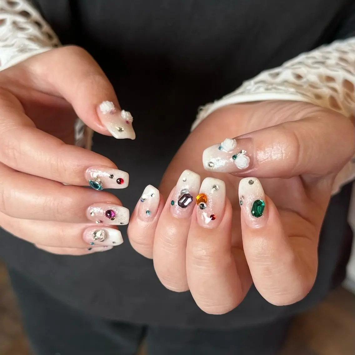 ネイル マグネットネイル ミラーネイル 夏ネイル ハンドネイル M.wish太田川店 💅🏼Arisaのネイルデザイン