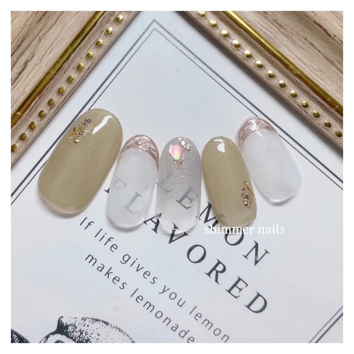 ネイル フレンチネイル ミラーネイル shimmer nailsのネイルデザイン