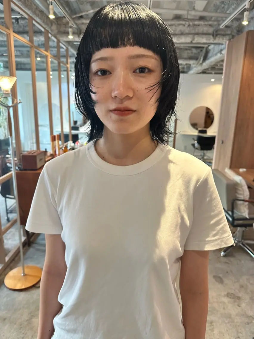 ミディアム カット ヘアカラー トリートメント ナチュラル/レイヤー 磯飛⭐️慎之介のヘアスタイル