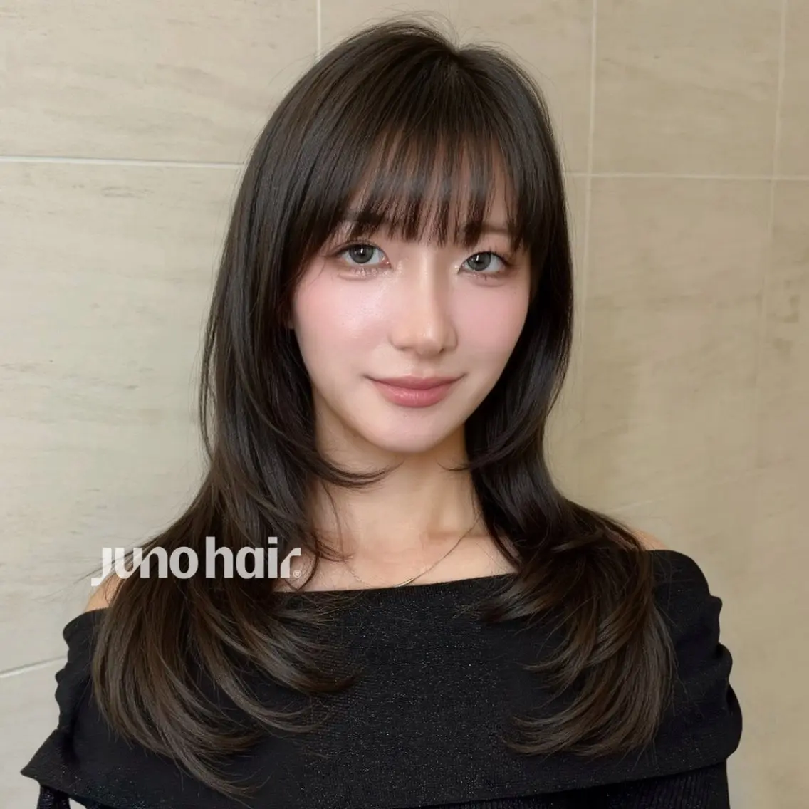 ロング カラー ヘアアレンジ 韓国風ヘア レイヤーカット 小顔カット 韓国レイヤー🪽 無重力パーマナツキのヘアスタイル