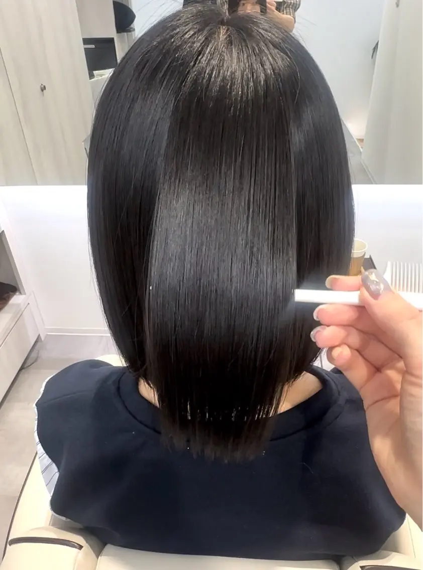 ミディアム 髪質改善 縮毛矯正 トリートメント 桃香🍑/縮毛矯正 /ダブルカラーのヘアスタイル