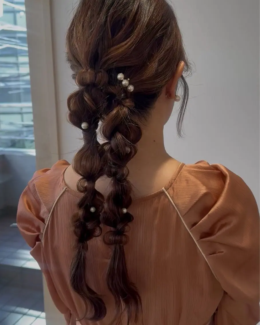 セミロング カラー ヘアアレンジ ヘアセット noa/ 渋谷のヘアスタイル
