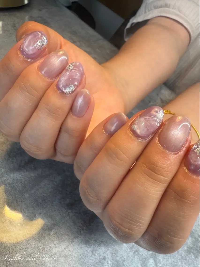 ネイル ジェルネイル 大理石ネイル(マーブル) ニュアンスネイル 西村 ゆりのネイルデザイン