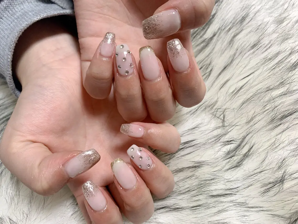 ネイル ジェルネイル 韓国ネイル ラメ(グリッター) メンズネイル パラジェル kiki nail たまプラーザのネイルデザイン