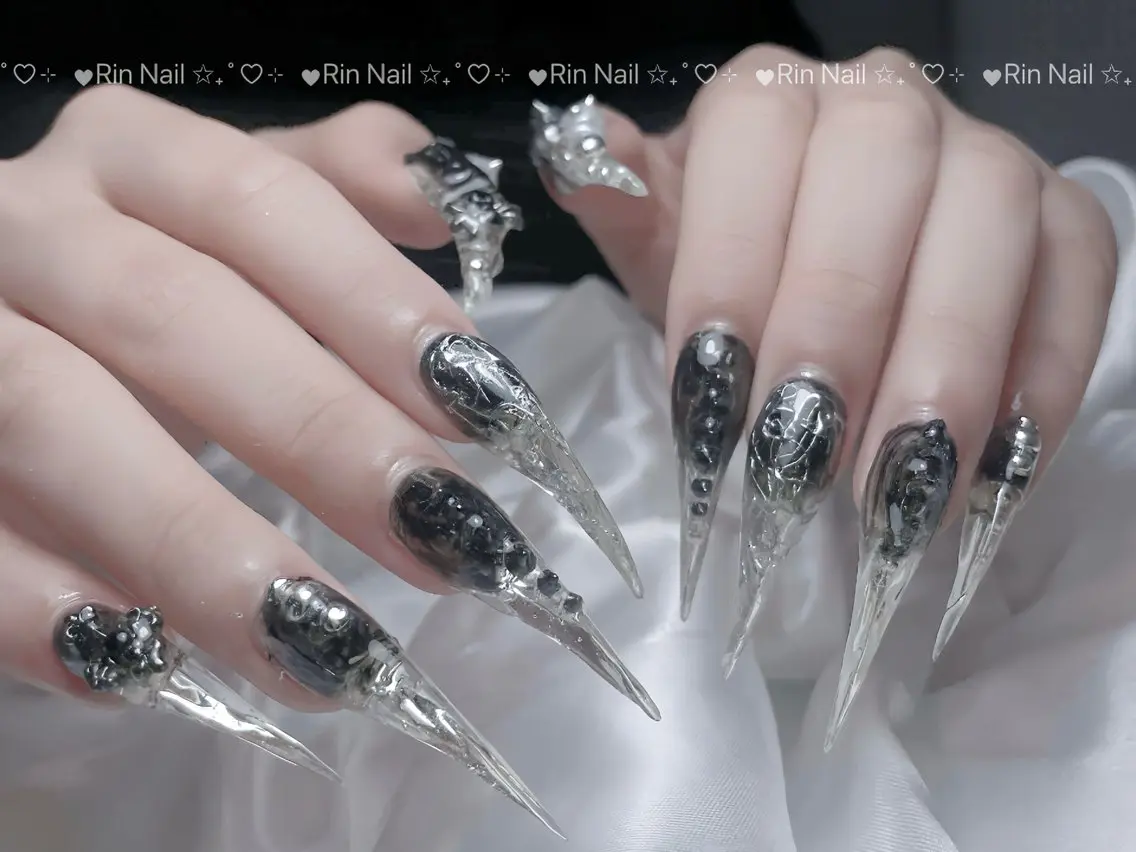 ネイル クリアネイル ドット フットネイル ジェルネイル グリーン ハンドネイル Rin Nail 新大久保店のネイルデザイン