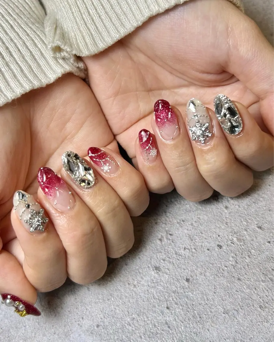 ネイル 持ち込み 冬ネイル クリスマス Reflection marikoのネイルデザイン