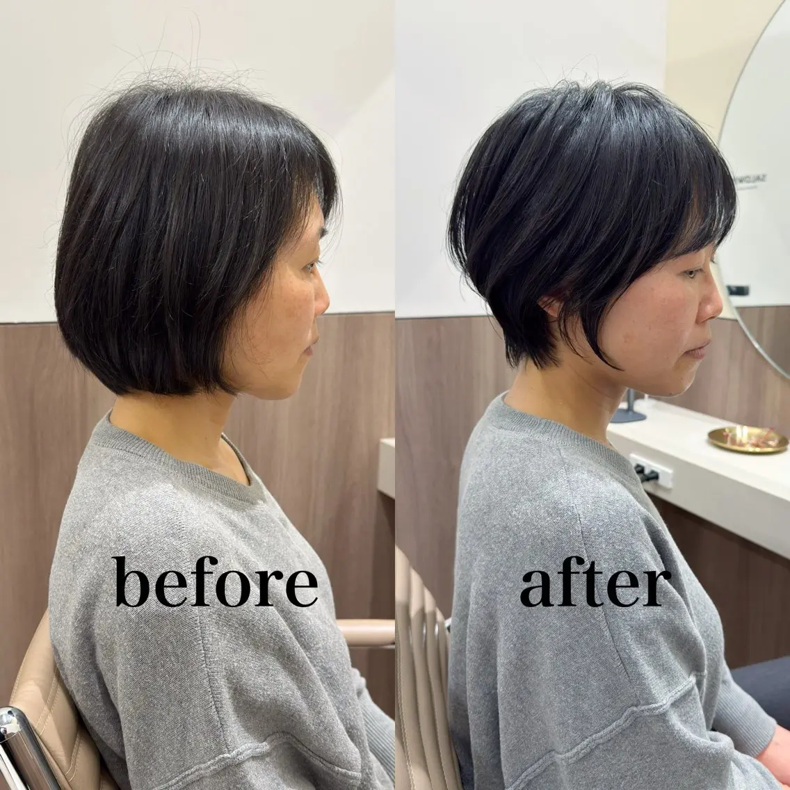 ショート くびれヘア ショートヘア 数名限定/似合わ ショート+艶カラー✨のヘアスタイル