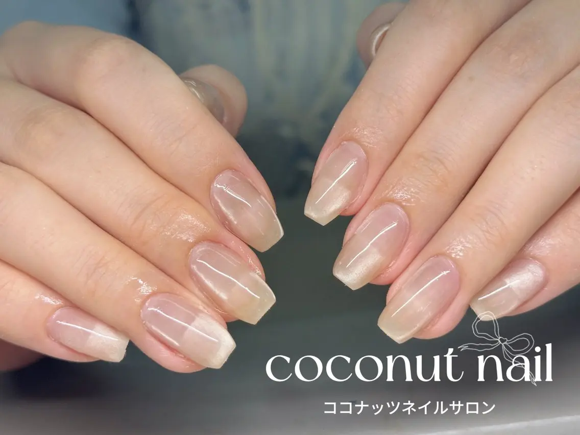 ネイル べっ甲ネイル フレンチネイル キラキラネイル マグネットネイル 大理石ネイル(マーブル) ハンドネイル 神田 ココナッツのネイルデザイン