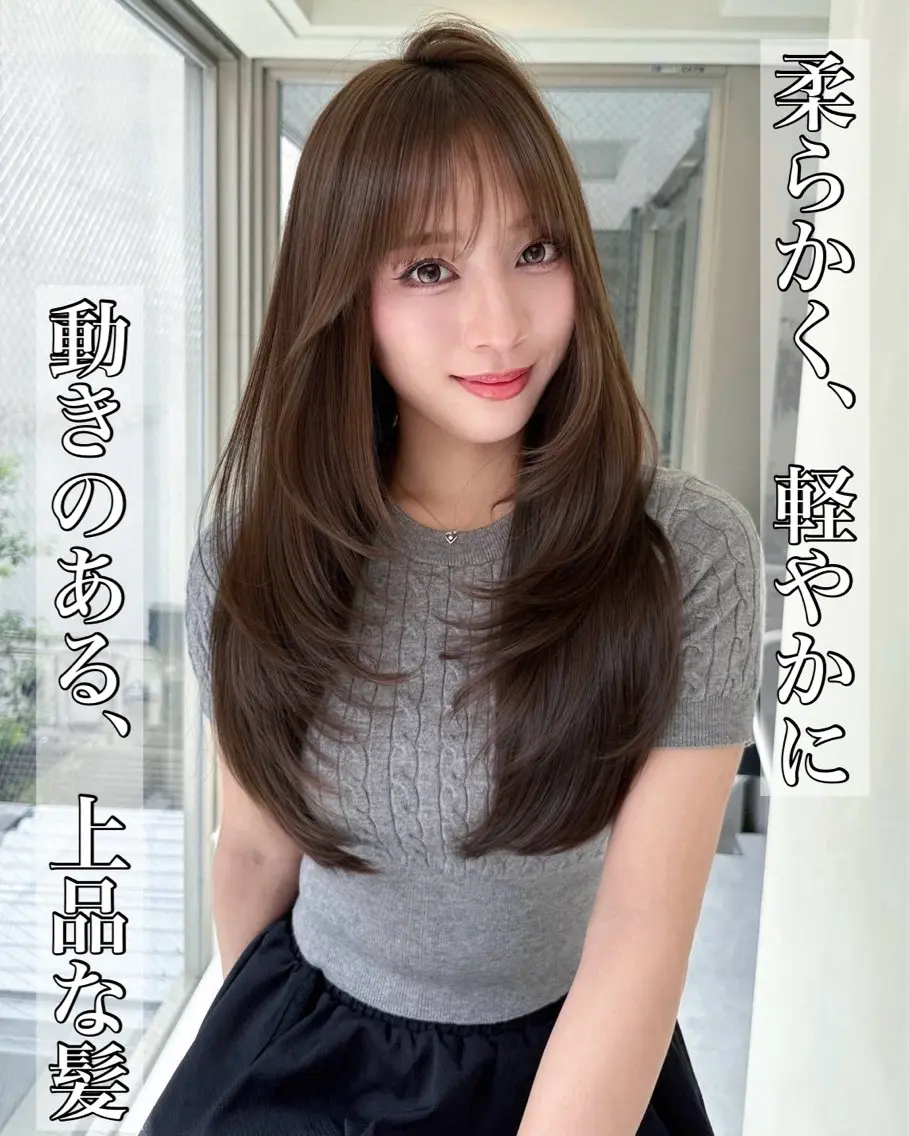 ロング カラー 透明感カラー レイヤーカット カット ヘアカラー ハイライト/レイヤー 河原町/Manatoのヘアスタイル