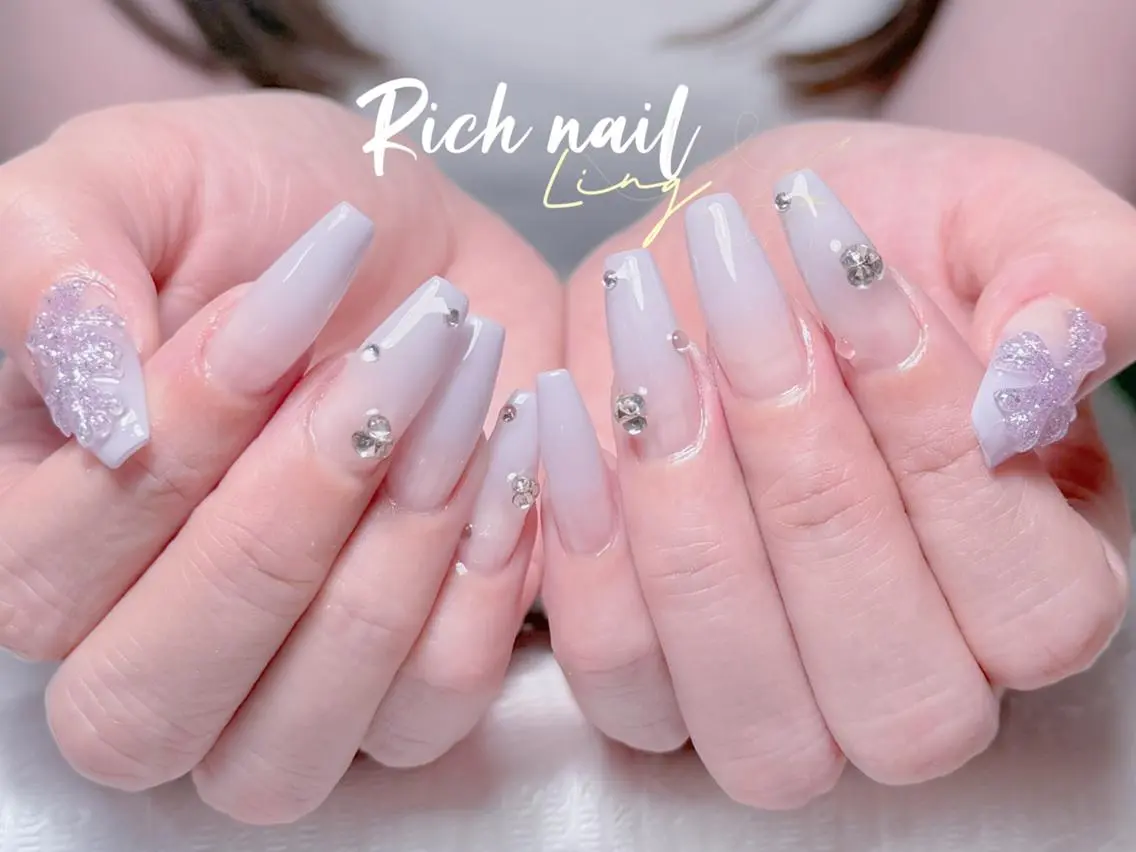 ネイル 長さ出し ハンドネイル ハンドケア Rich Nail 🤲🏻梨央のネイルデザイン