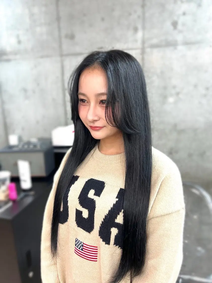 ✨🤍【落とせる】黒染めオフブラックカラー＋オージュア5ステップトリートメント🤍✨の写真