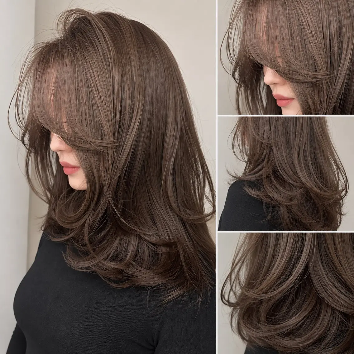 ミディアム カラー カット ヘアカラー トリートメント 🦋韓国風レイヤー/ 艶髪矯正🦋凛太郎のヘアスタイル