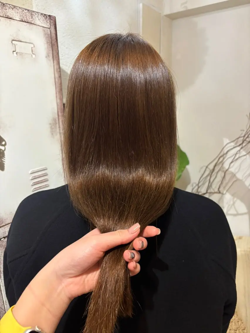 ロング 縮毛矯正 トリートメント 道添 怜奈のヘアスタイル