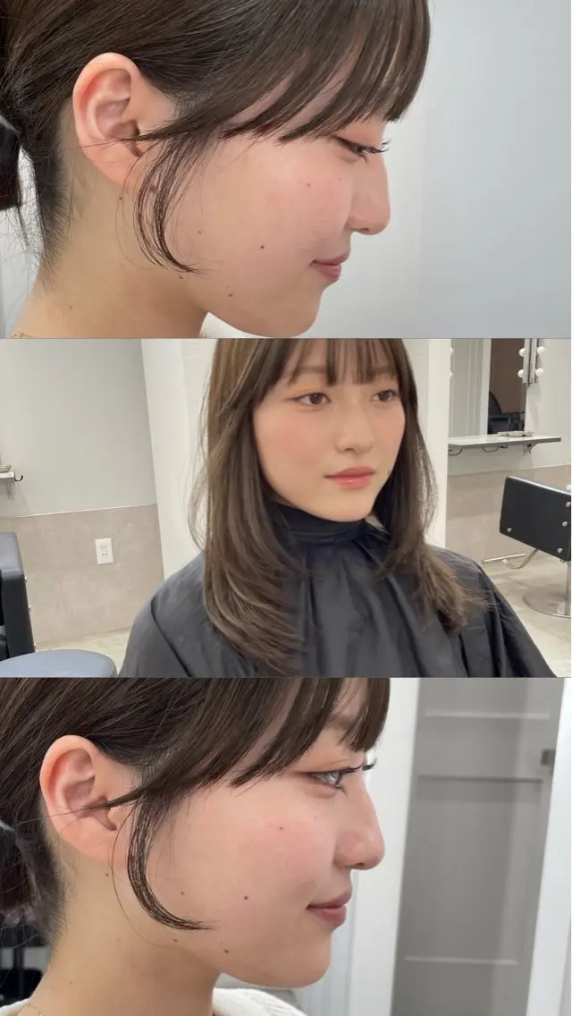 ミディアム 顔周りカット ブリーチなし透明感 🪄aoi🤎のヘアスタイル