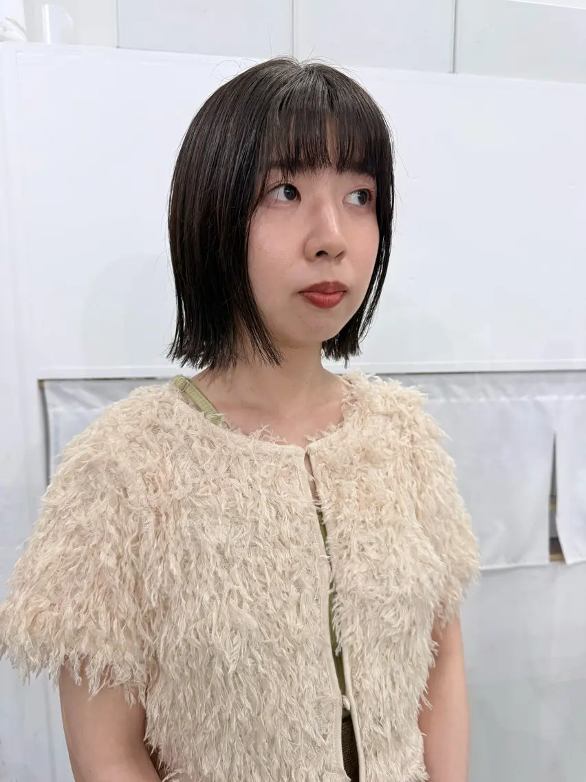 ミディアム カラー 切りっぱなしボブ ワンレンボブ ボブ 韓国風ヘア 似合わせカット カットモデル募集中 🎀亜海のヘアスタイル