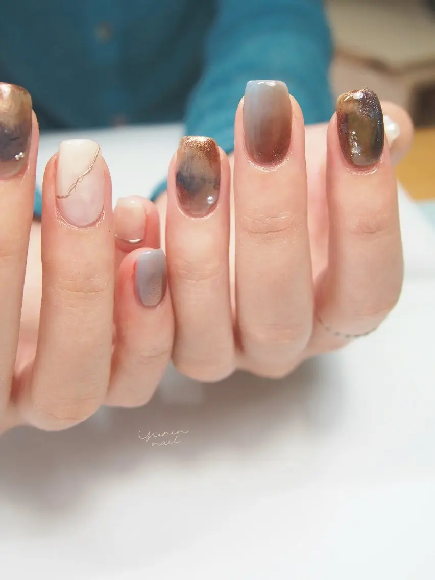 ネイル ニュアンスネイル ショートネイル ショートネイル専門 yurin nailのネイルデザイン