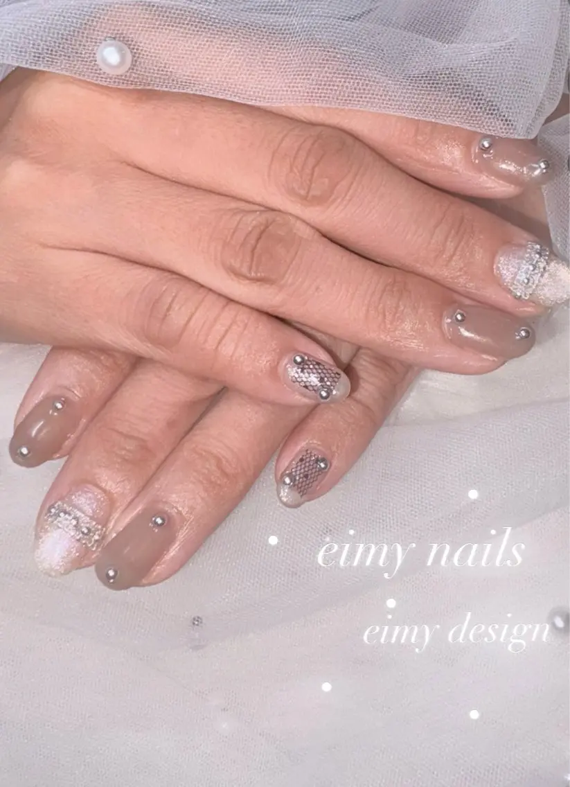 ネイル アートネイル フラッシュネイル フラッシュマグ レース マグネットネイル ハンドネイル eimy nails♡のネイルデザイン