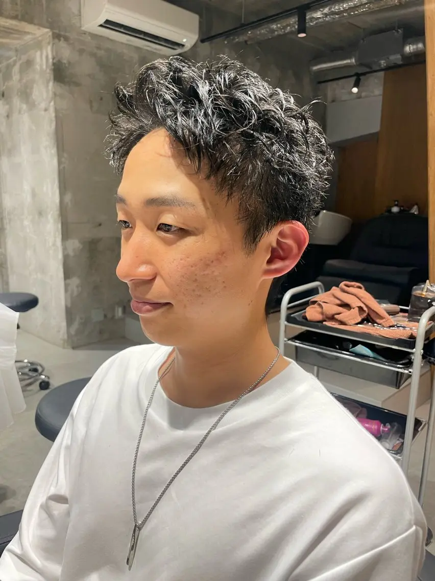 ショート カラー パーマ ヘアアレンジ メンズ カット メンズ特化 しゅうへいのヘアスタイル