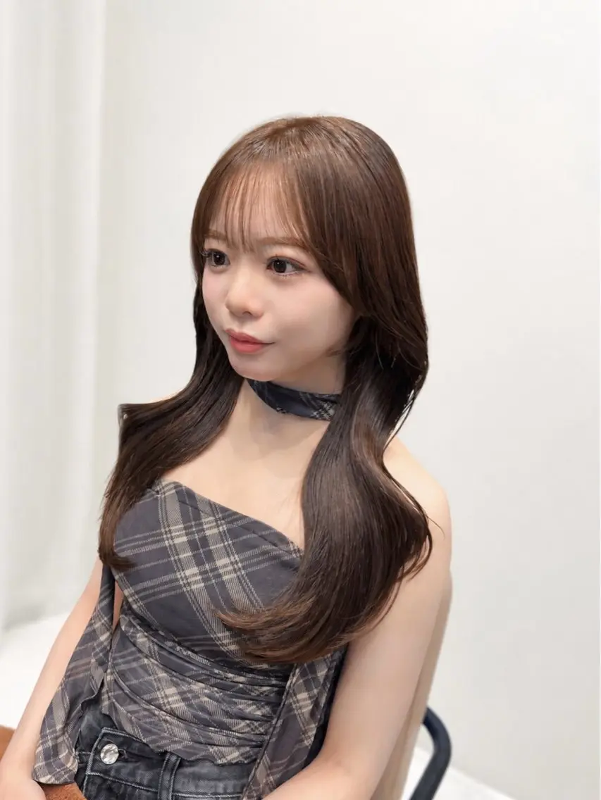 ロング ロングレイヤー くびれヘア レイヤーカット ロング カット ヘアカラー トリートメント 🧡くびれヘア/前髪 顔周り🧡久原結衣のヘアスタイル