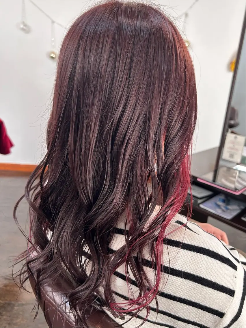 カラー イヤリングカラー ピンクカラー 坂本 瑞季 🤍 髪質改善のヘアスタイル
