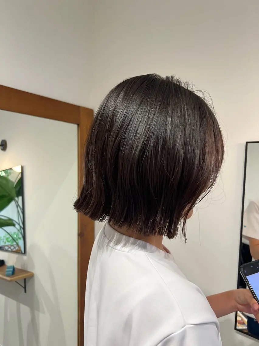 ショート 切りっぱなしボブ ボブ カット kibako ayanoのヘアスタイル