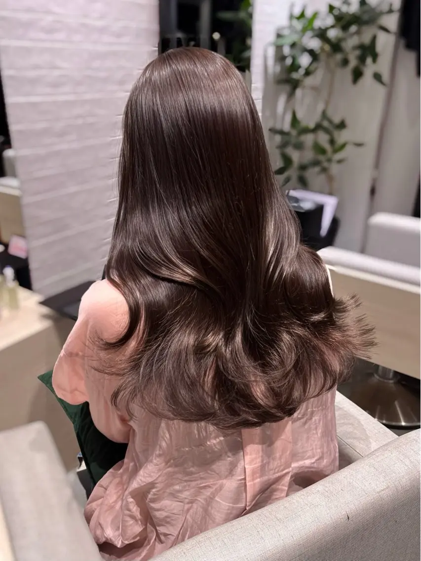 ロング カラー ベージュカラー 韓国風ヘア レイヤーカット カット ヘアカラー トリートメント 銀座/韓国レイヤー/ 艶カラー🍓原田侑依のヘアスタイル