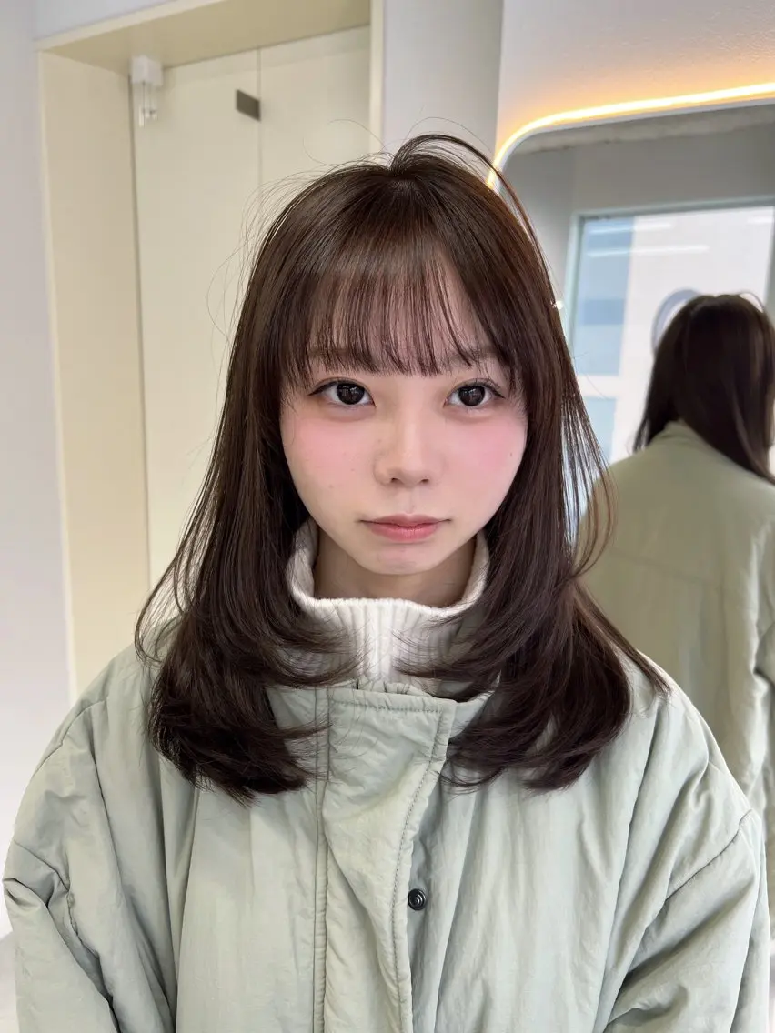 セミロング カット ヘアカラー maya🇰🇷韓国 レイヤー/顔まわりのヘアスタイル