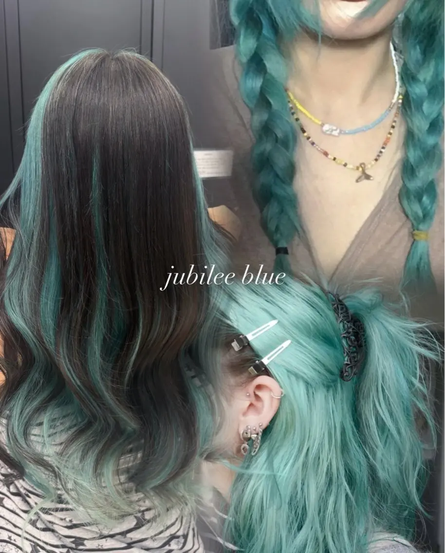 ロング カラー ブルーカラー ヘアカラー トリートメント 渋谷髪質改善/縮毛 矯正/かすが🪽🫧のヘアスタイル
