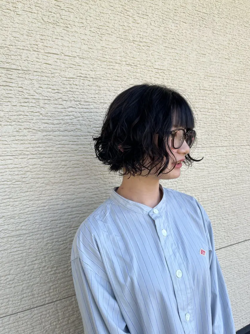 ショート ボブパーマ/レイヤー カット/KINAMIのヘアスタイル