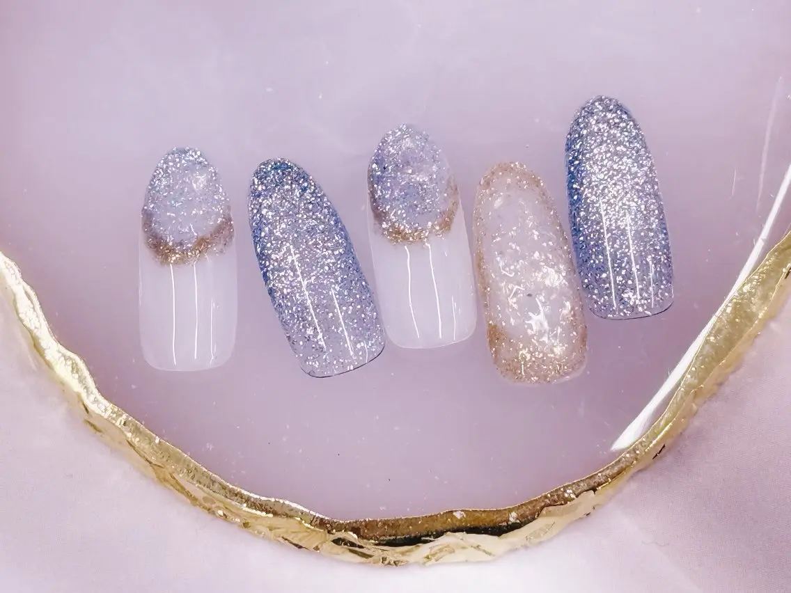 ネイル アートネイル フラッシュネイル フラワーネイル ジェルネイル ガーリー ハンドネイル Puti nailのネイルデザイン